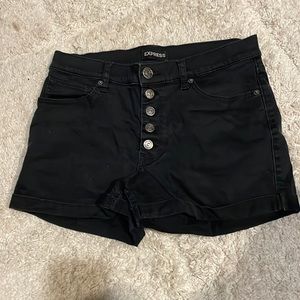 Express black jean shorts, size 10